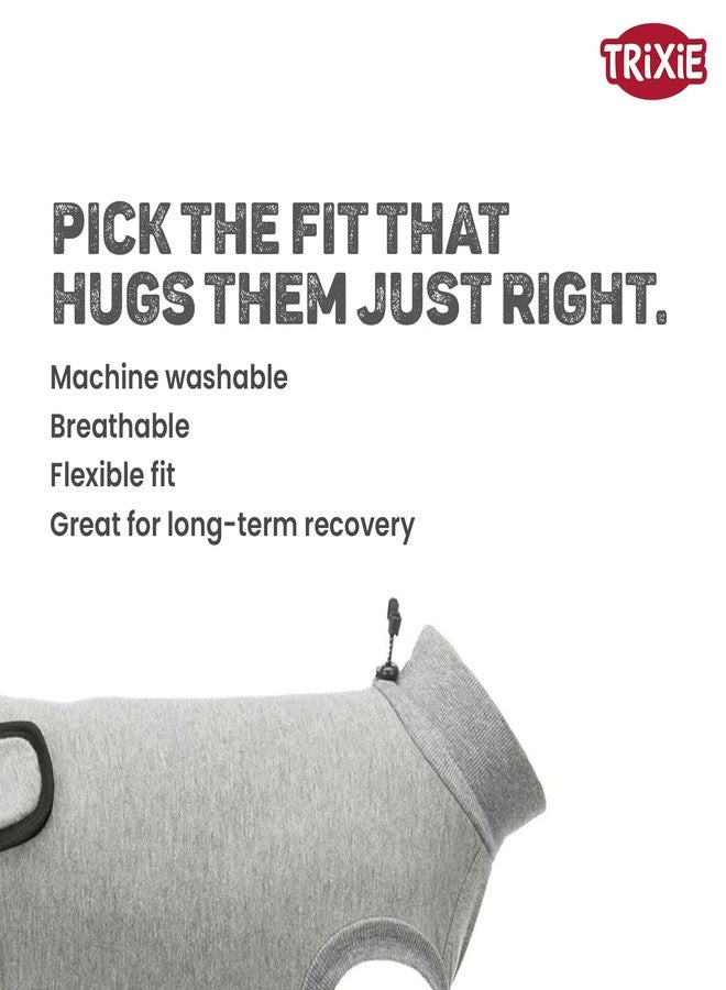 Trixie Protective Body for Cats - S-M (32-36 cm), Soft Recovery Suit for Post-Surgery or Wound Care, Breathable Cat Bodysuit, Grey - Image 5